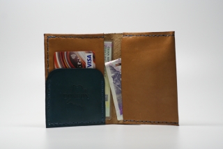 peněženka OBAL světle hnědá s modrou